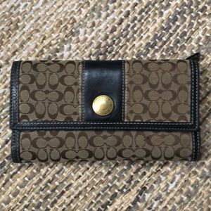 Coach signature tri fold wallet